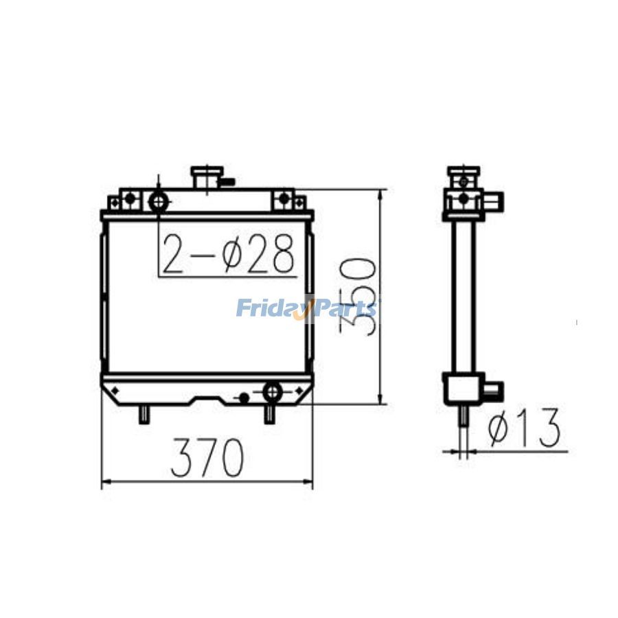 For Yanmar Water Tank Radiator Core ASS'Y 119853-44510