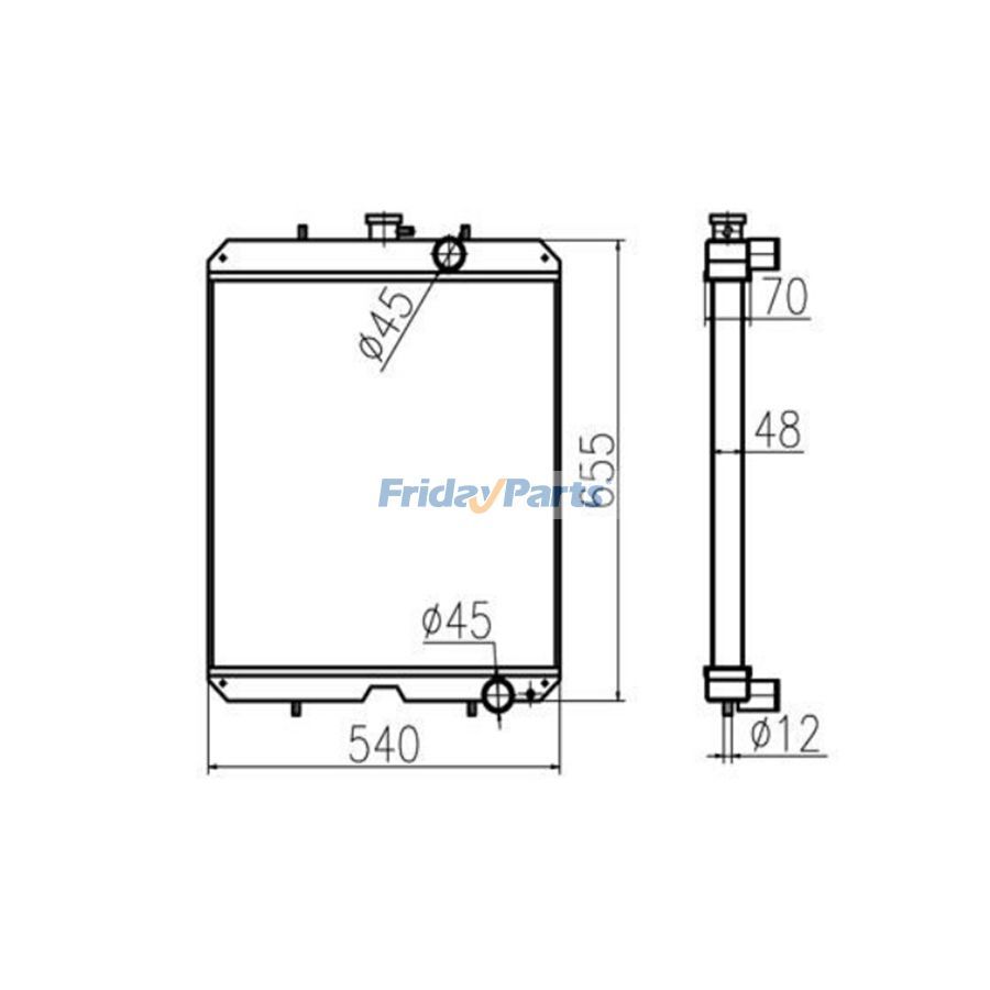 For Yanmar Water Tank Radiator Core ASS'Y 129944-44501