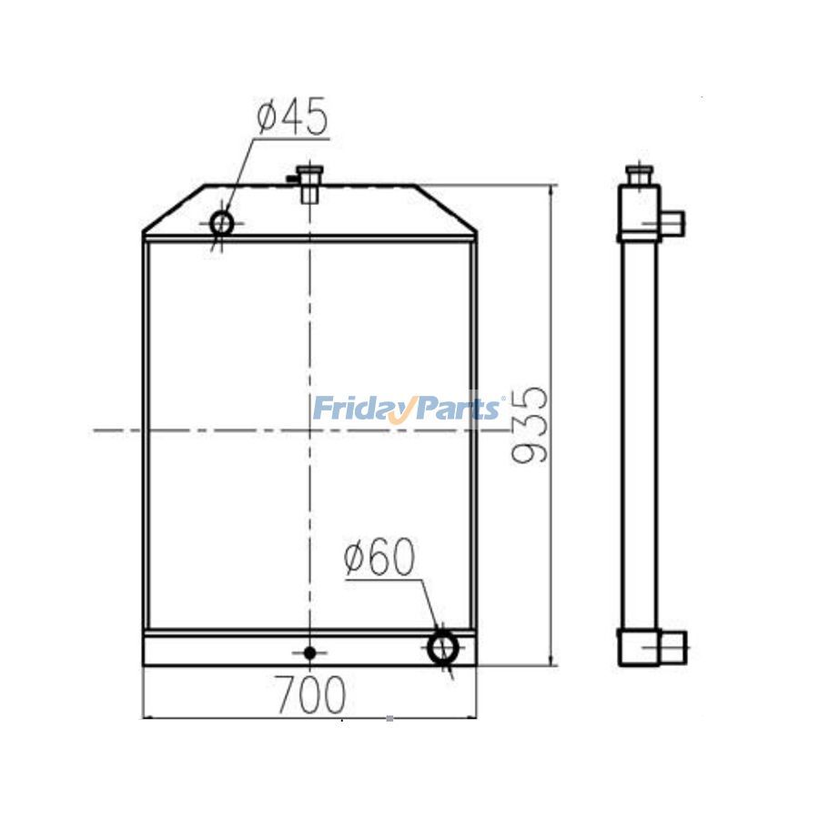 For YUCHAI Excavator YC135-8 Water Tank Radiator Core ASS'Y