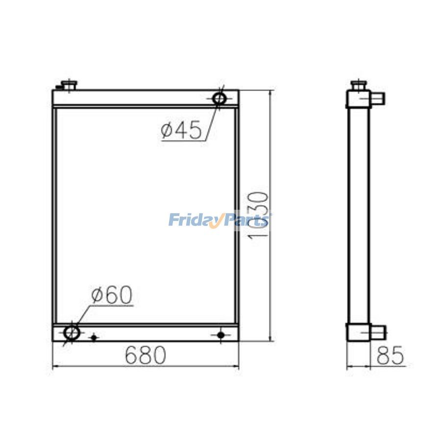 For YUCHAI Excavator YC230LC-8 Water Tank Radiator Core ASS'Y