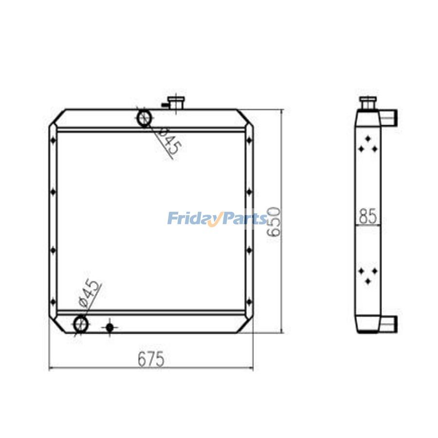 For YUCHAI Excavator YC60-7 Water Tank Radiator Core ASS'Y