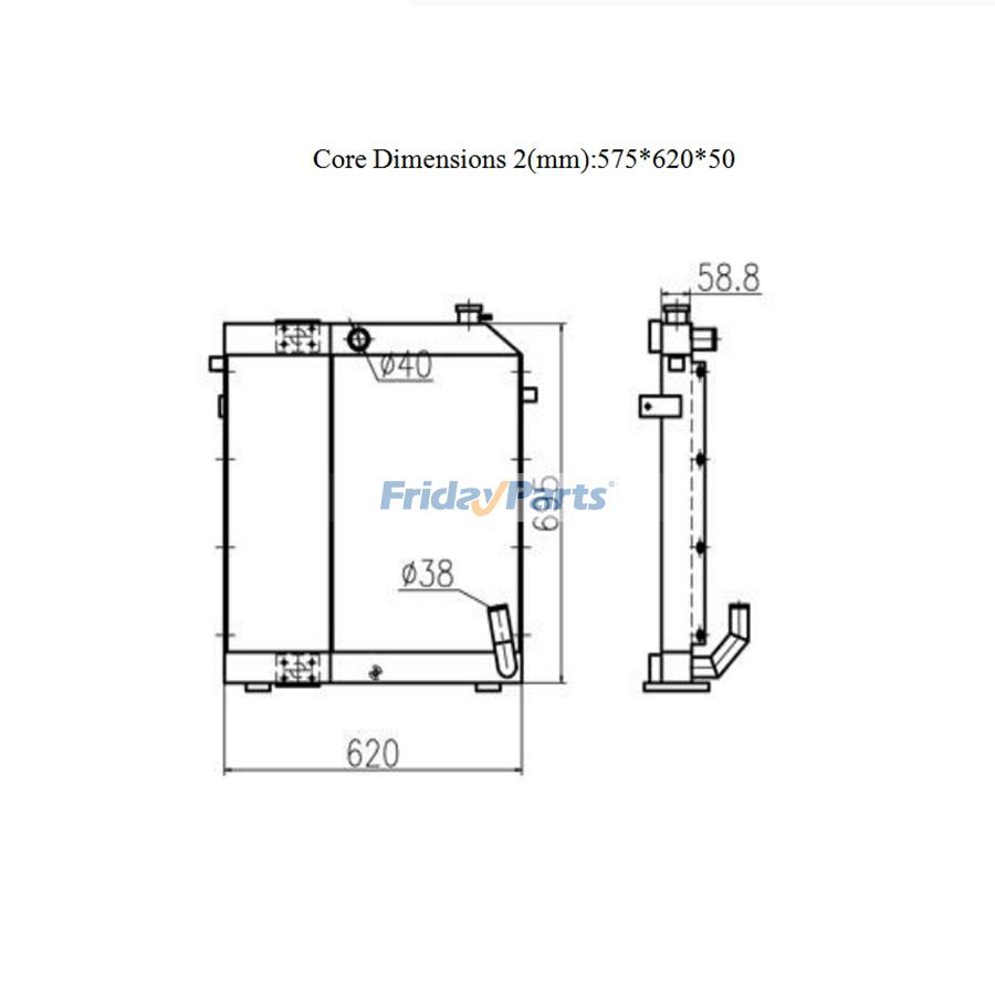 Pour le noyau de radiateur de réservoir d'eau YUCHAI ASS'Ypour Pelle