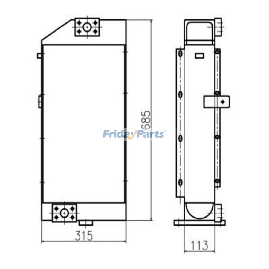 Für Yuchai YC85-8 Hydraulikölkühler