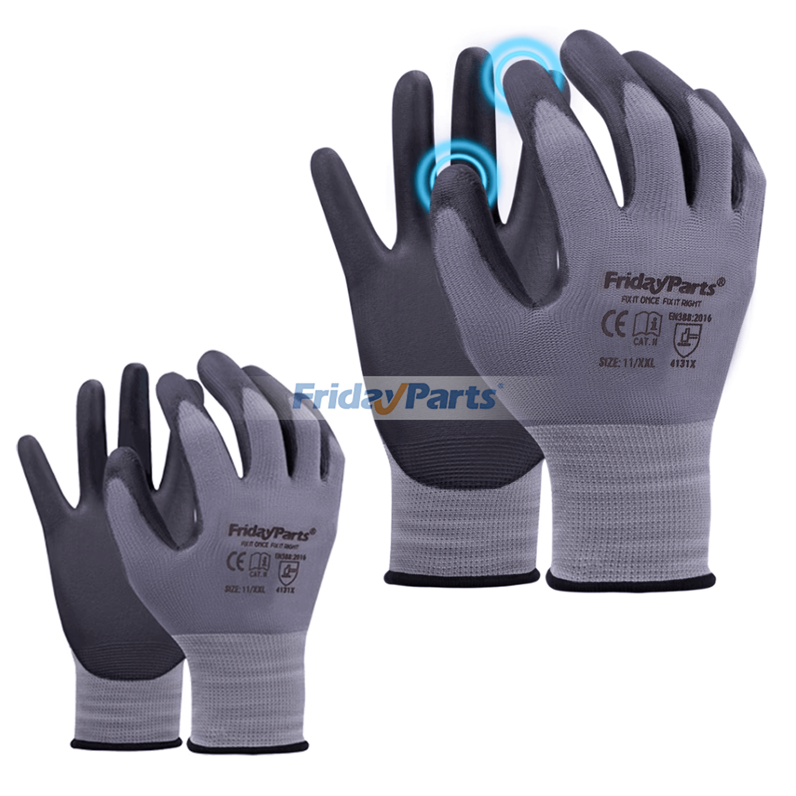Safety Work Gloves with Nitrile Coated Micro-Foam Grip on Palm Fingers Cut Resistance and Touchscreen
