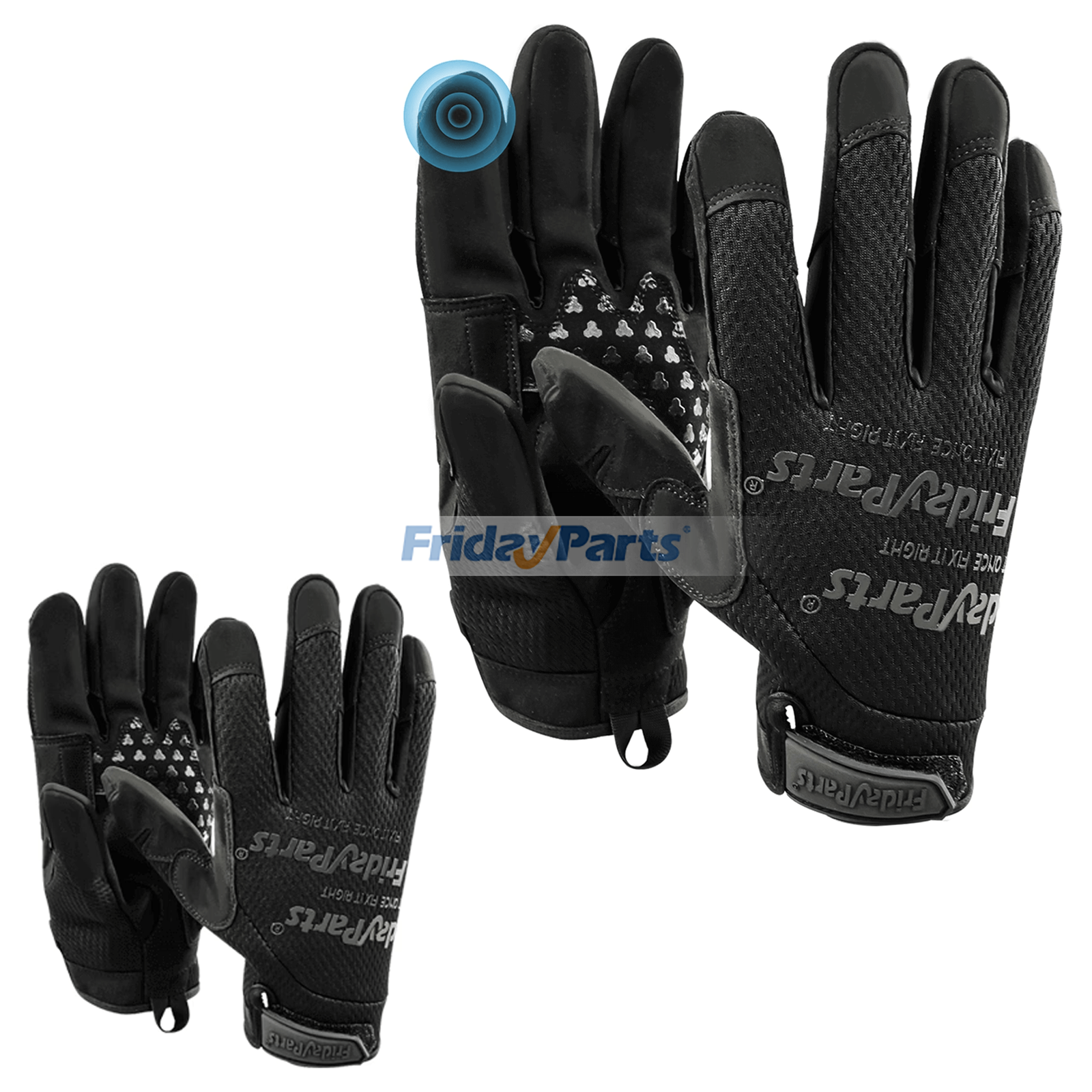 Multi Purpose Industrial Grip Gloves Touchscreen Compatible Machine Washable Covert Black
