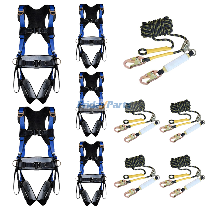5 Point Full Body Safety Harness and Shock Absorbing Lanyard Set in Stock in China