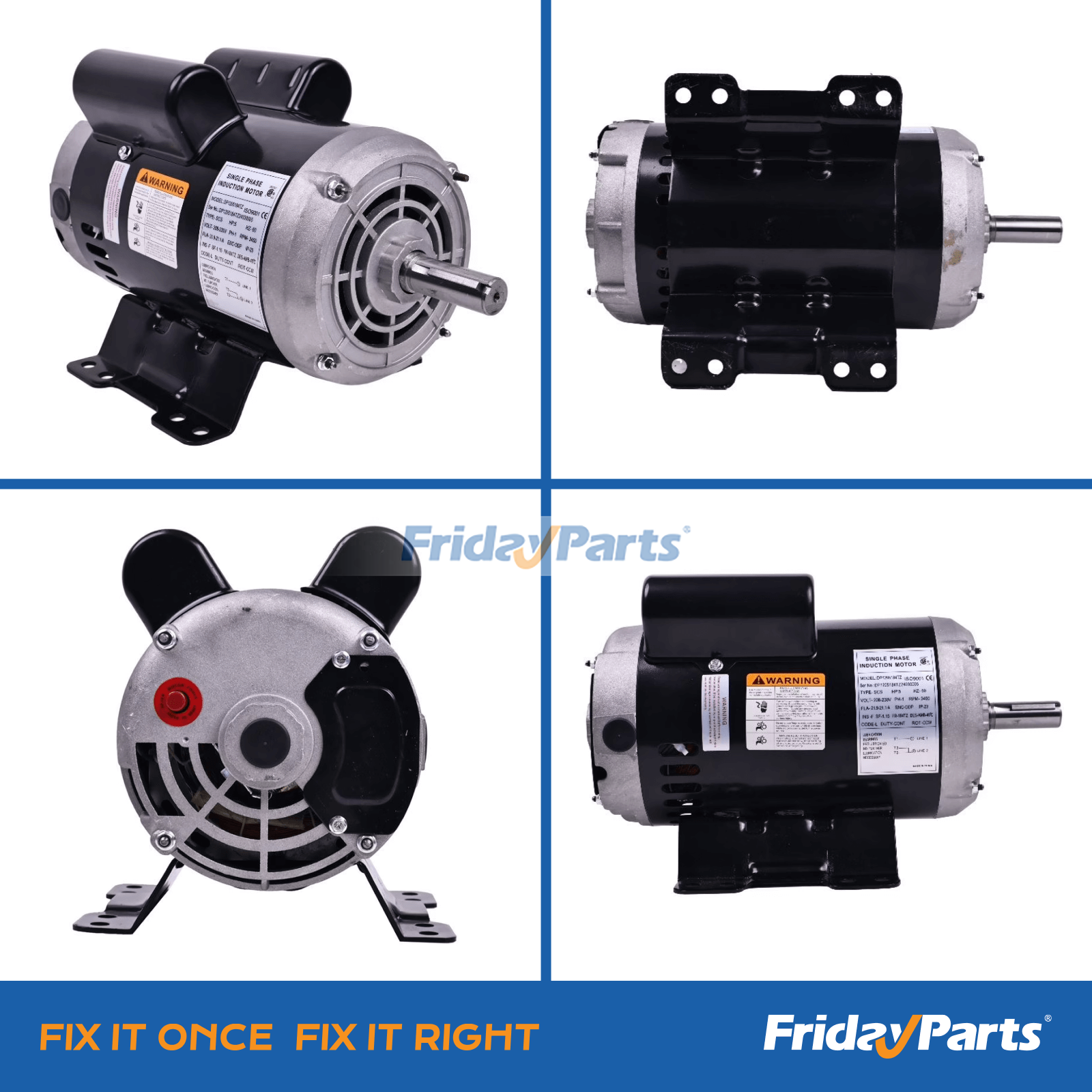 208/230 V 21,9/21,1 A Motor elétrico Ingersoll Rand 54421193 de reposição para compressor de ar FridayParts