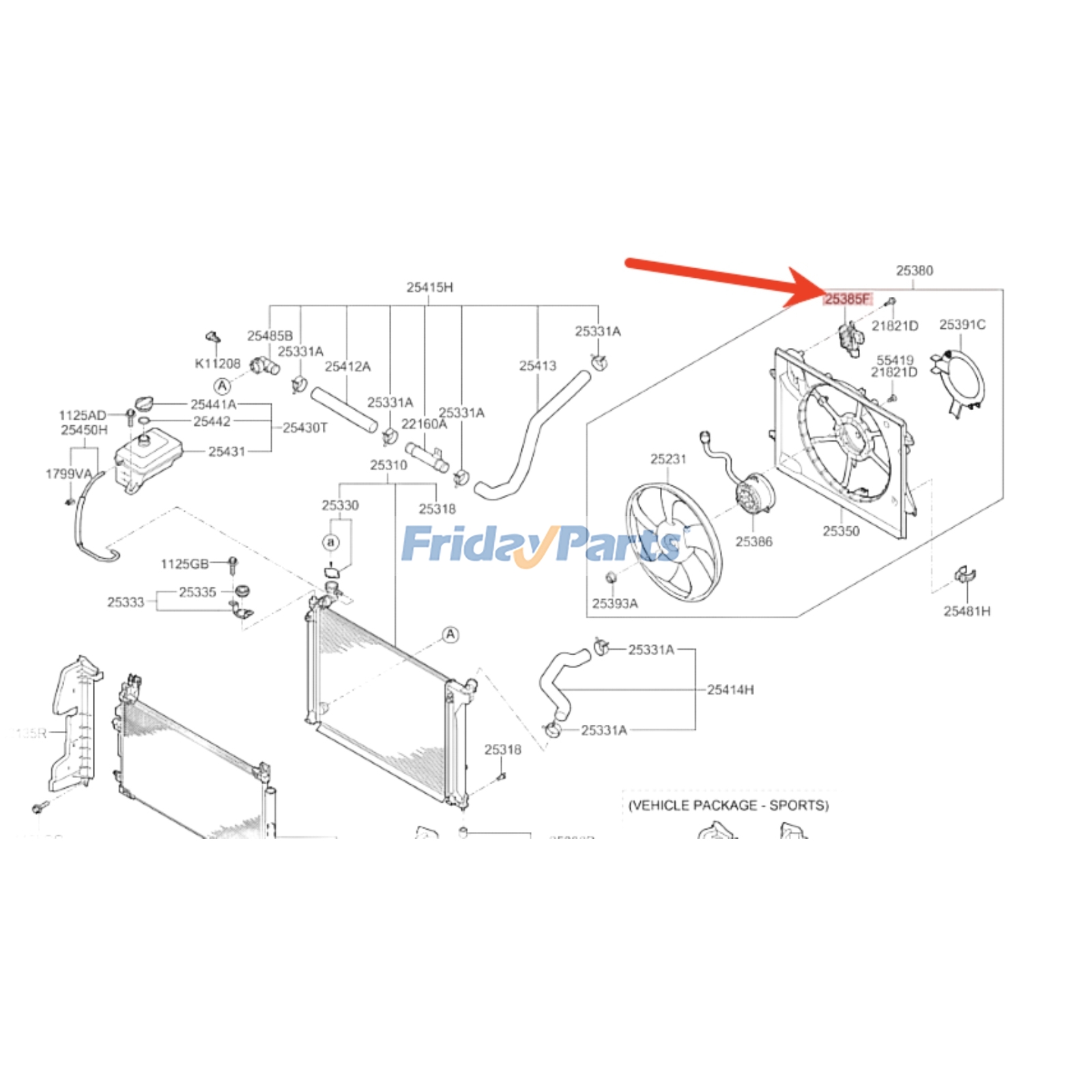 Repuesto Controlador de ventilador 25385-C2500 para Hyundai Sonata 2015-2017 compatible con Vehículo Para HYUNDAI FridayParts