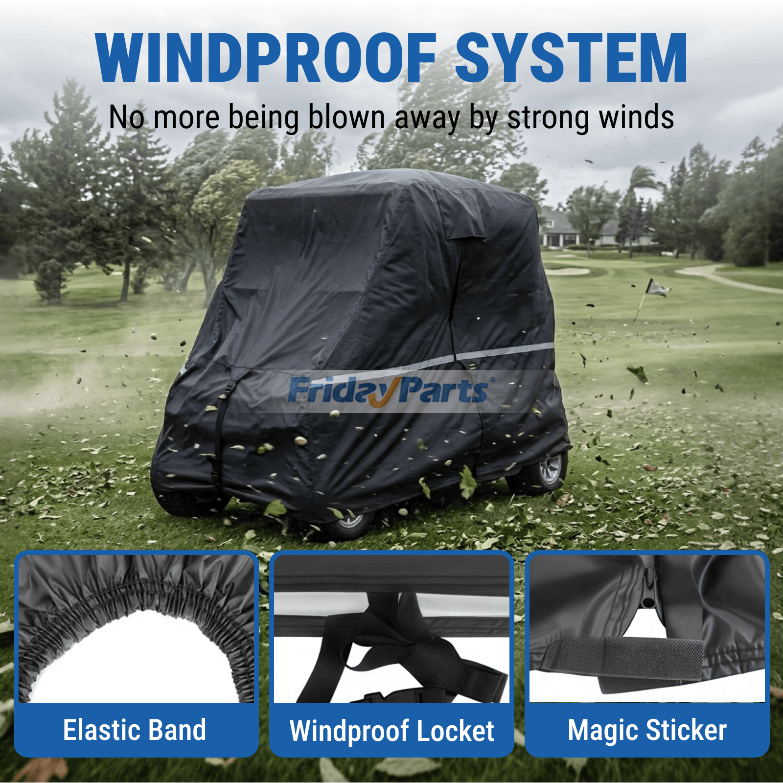 Housse imperméable pour voiturette de golf de FridayParts