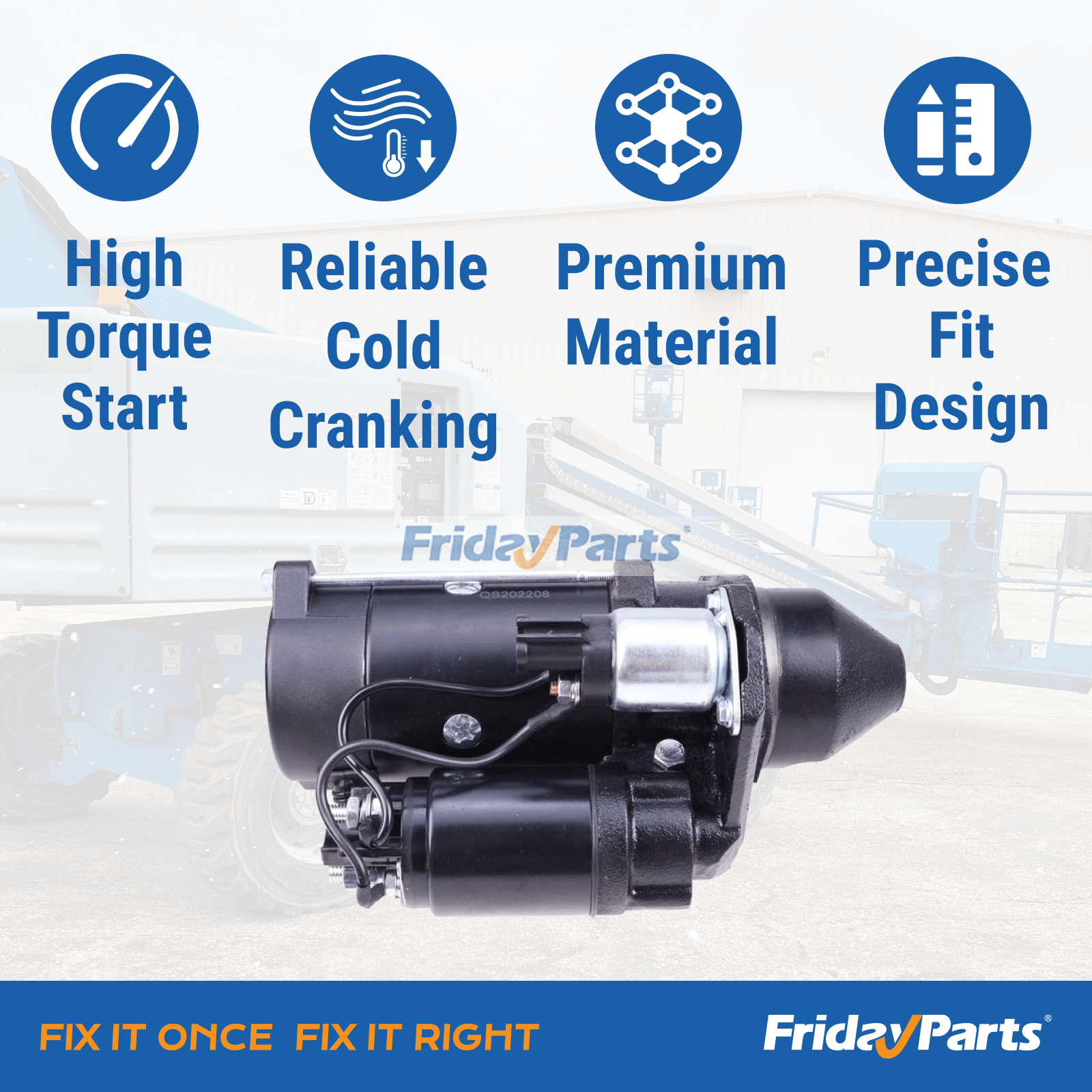 Démarreurpour Nacelle Élévatrice,Moteur,Chariot Télescopique