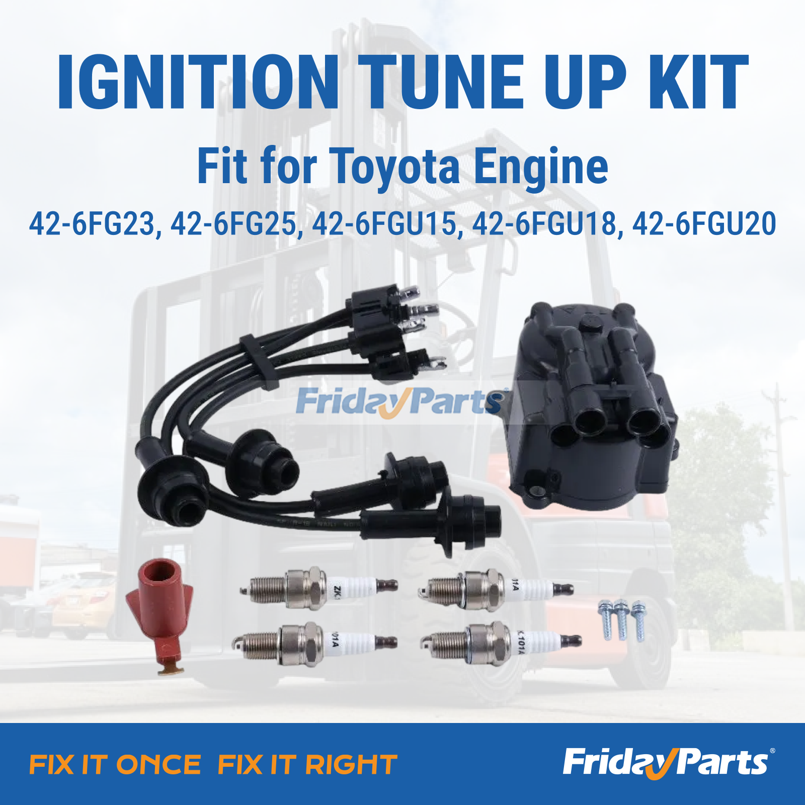 Kit de mise au point d'allumage 19101-76007-71 19102-76009-71 90919-22132 9001A-98004 pour chariot élévateur à moteur Toyota 4Y série 5FG 6FG 7FGpourPour Toyota