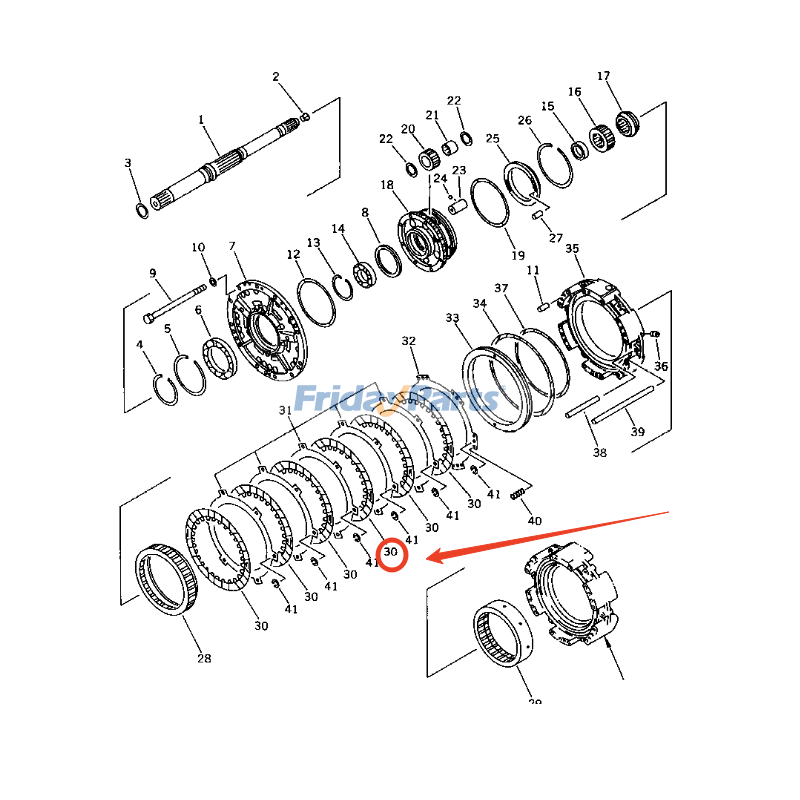 Disco de fricción 195-15-42721 para cargadora Komatsu WA1200-3 WA1200-6 y excavadora D275A-2 D375A-3 D375A-5 D375A-6 D375A-8 D375AI-8 D575A-2 D575A-3 Para KOMATSU