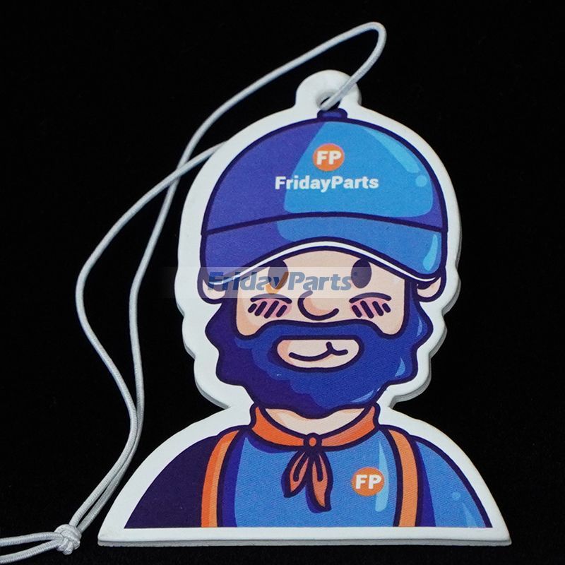 Lufterfrischer „FridayParts“ mit Logo für Auto, Zuhause und Büro