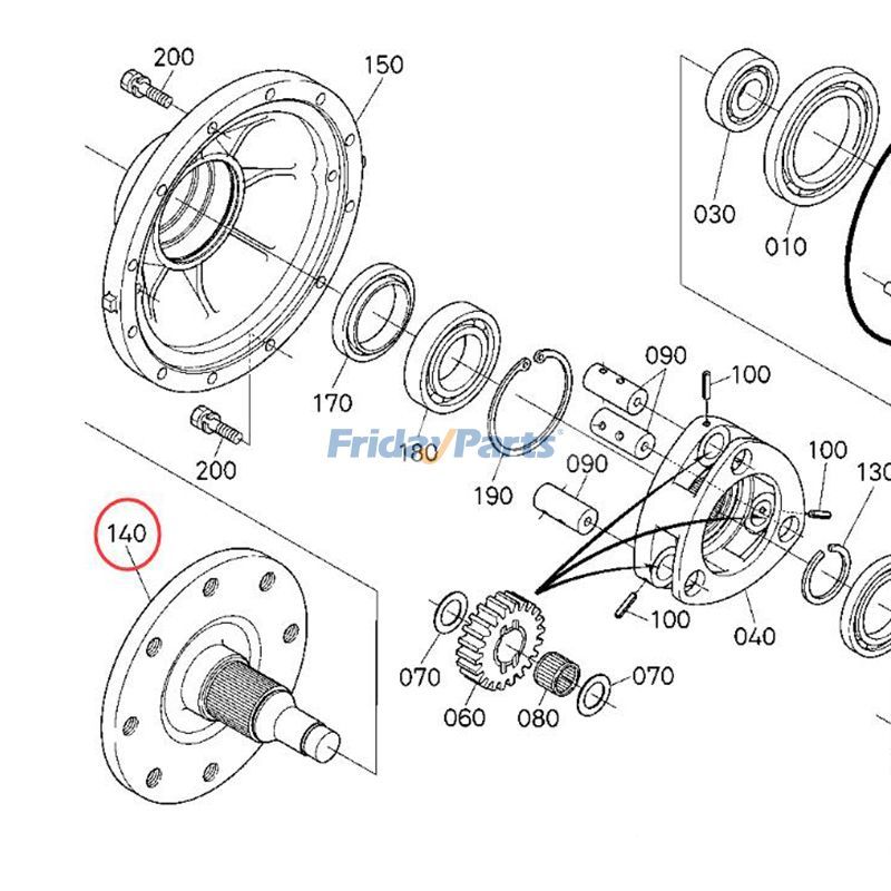 FridayParts Front Axle M9540 M8540 M9960