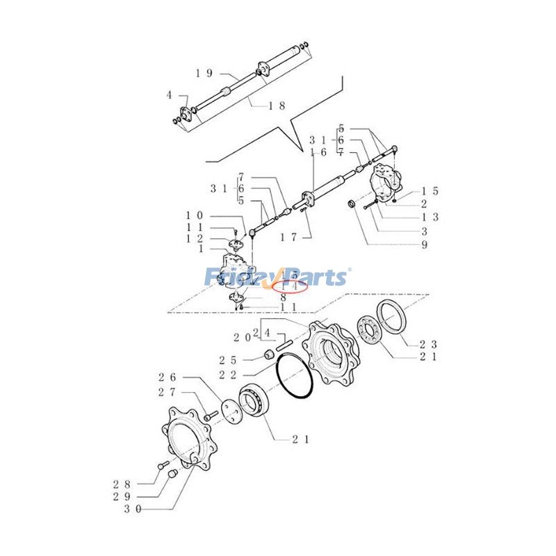  Front Axle Lower King Pin For New Holland