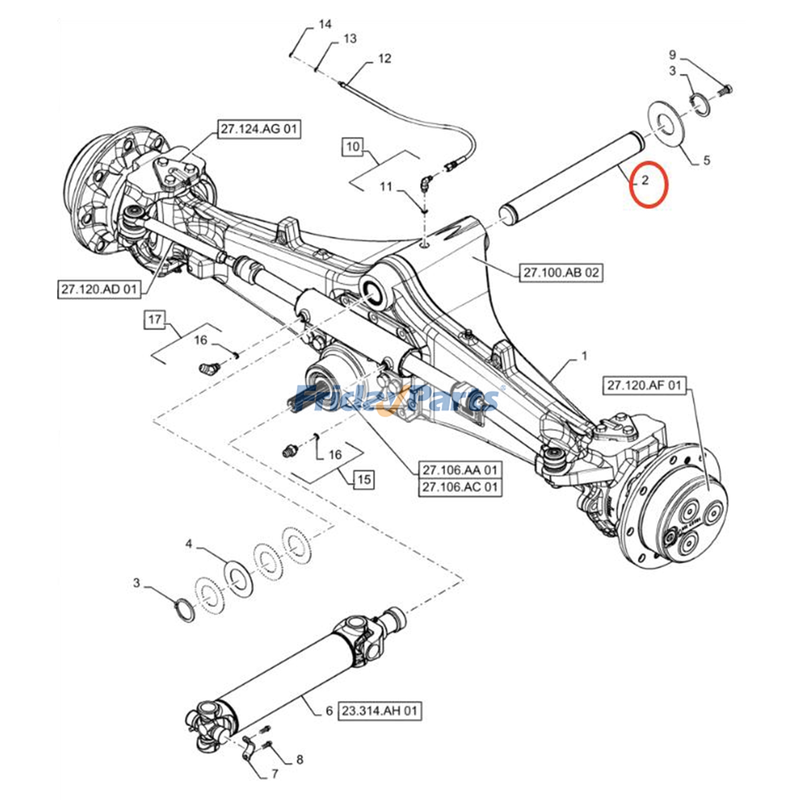Front Axle Pivot Pin for Forklift,Loader