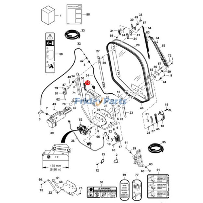 FridayParts Front Door Glass Wiper Washer Switch