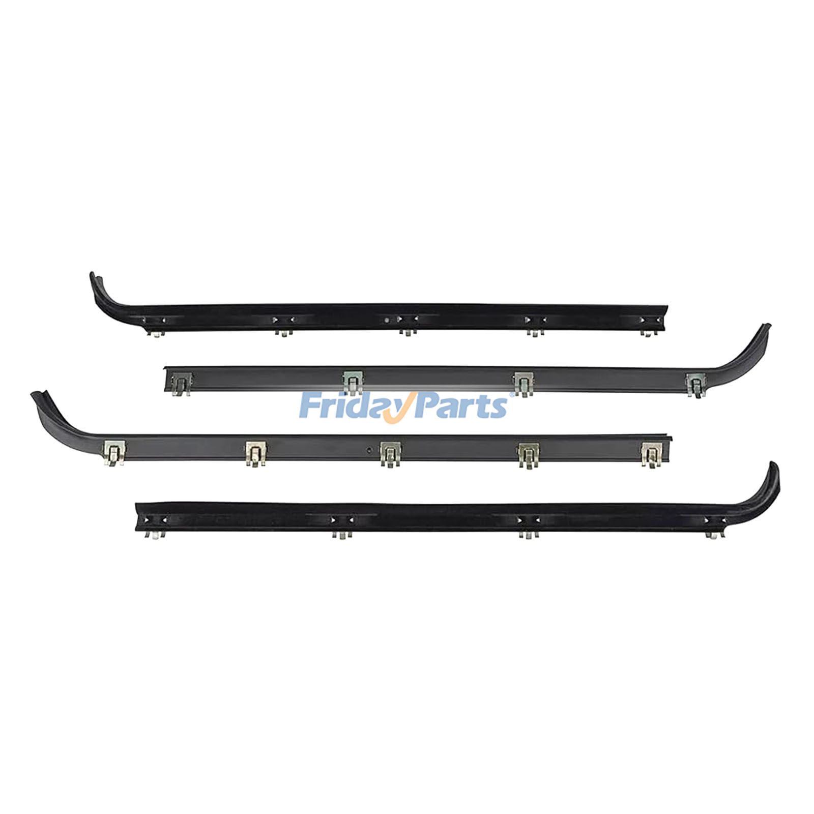 Front Door Window Molding Weather Stripping Kit E7TZ1521452A for Ford F150 F-150 F250 F350 Bronco 1987-1997