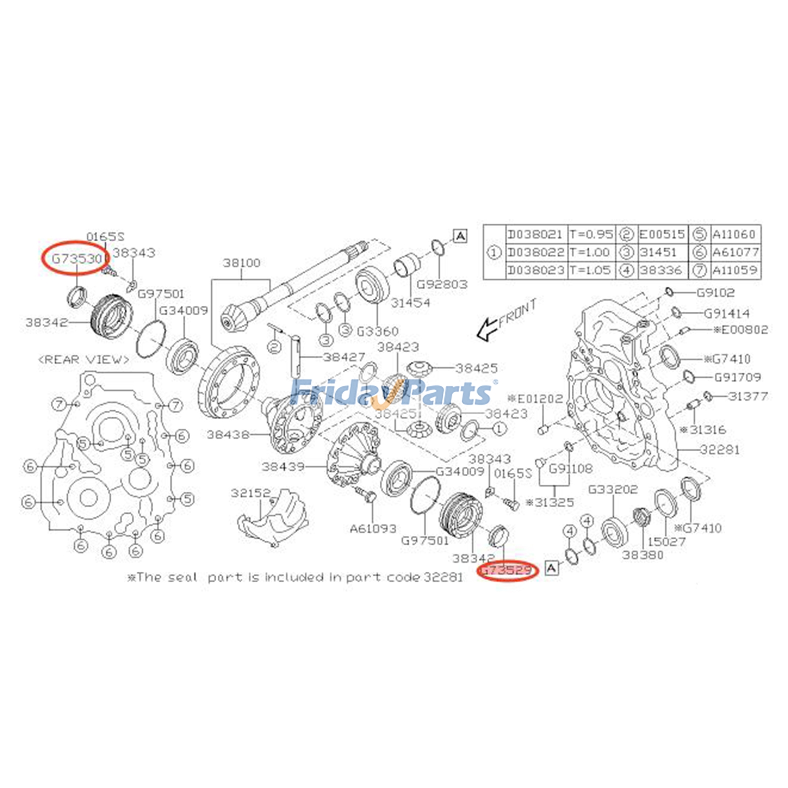 Kit de sellos del eje de transmisión delantero 806735300 806735290 para Subaru Forester Outback Crosstrek Impreza Legacy WRX Ascent 2004-2021 para Vehículo Para Subaru FridayParts