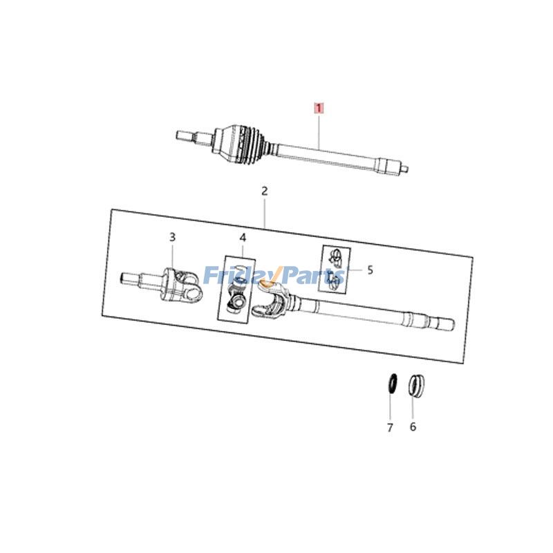 FridayParts Vordere Antriebsachse links
