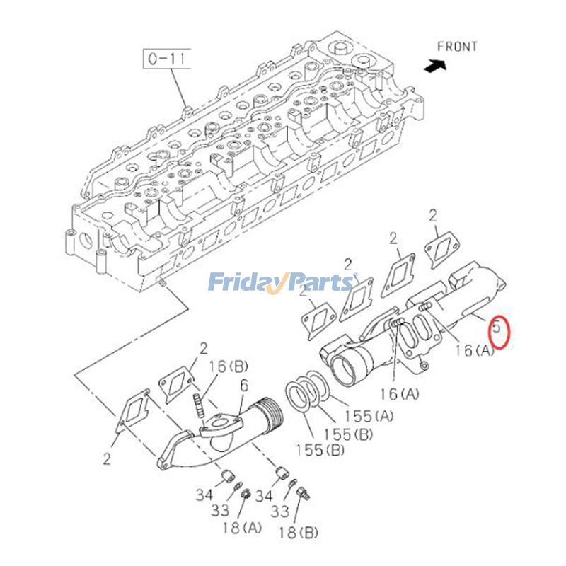 Front Exhaust Manifold Hitachi for Excavator