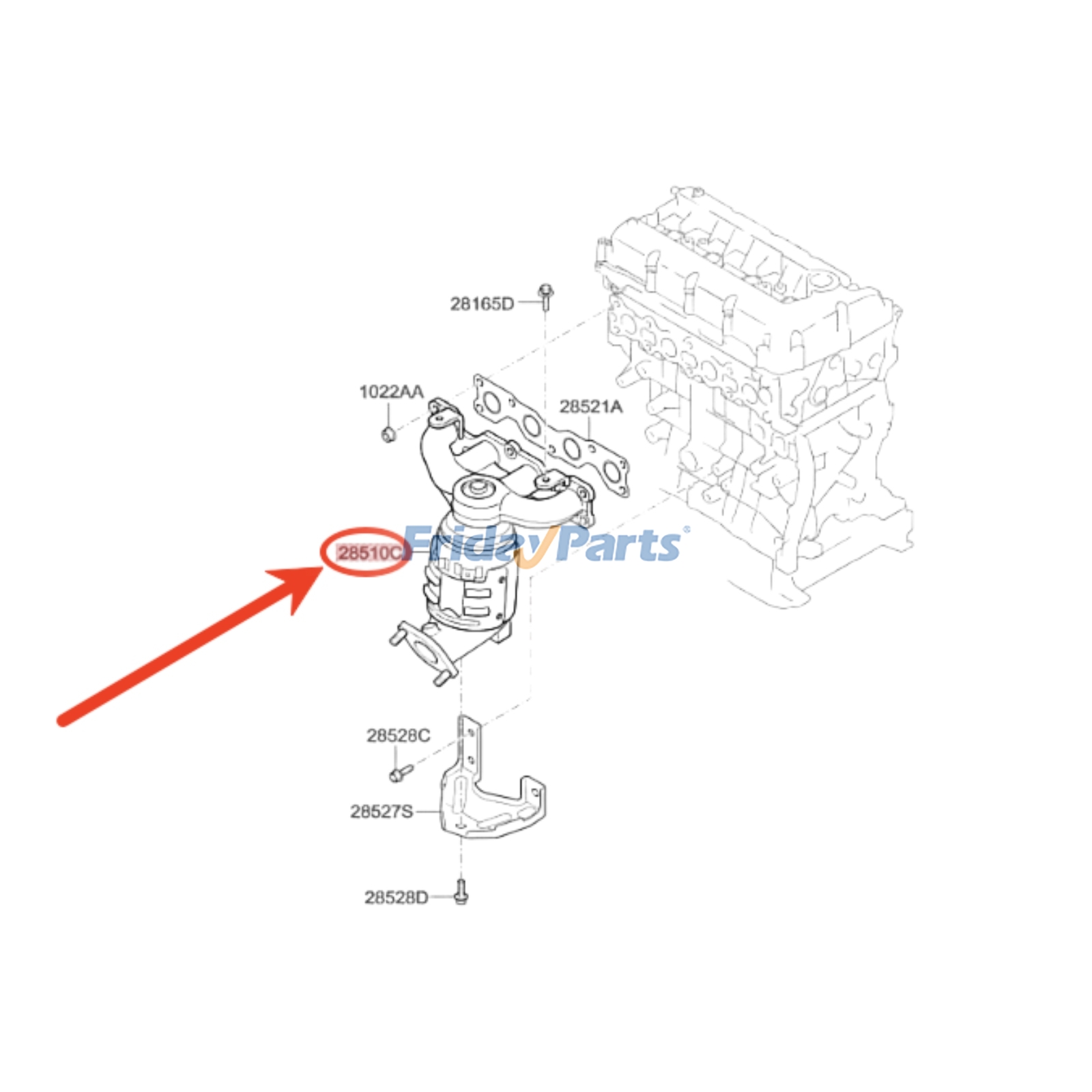 Catalisador dianteiro esquerdo para Hyundai Veracruz Santa Fe 2007-2012 - Substitui a peça AP Exhaust 641332 para Veículo