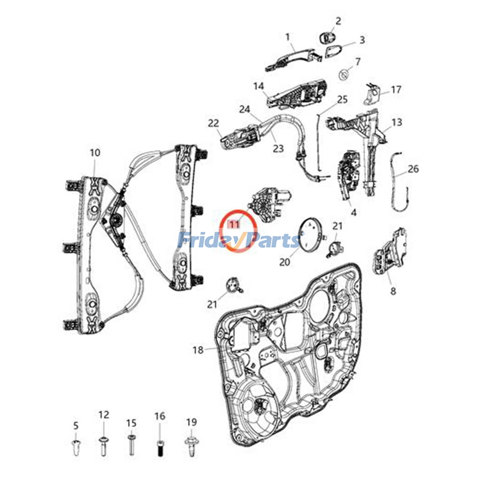 Motor de elevalunas eléctrico delantero 68079282AB para Dodge Durango Jeep Grand Cherokee 2011-2023 Para Dodge,Para Jeep,Para OTRA MARCA