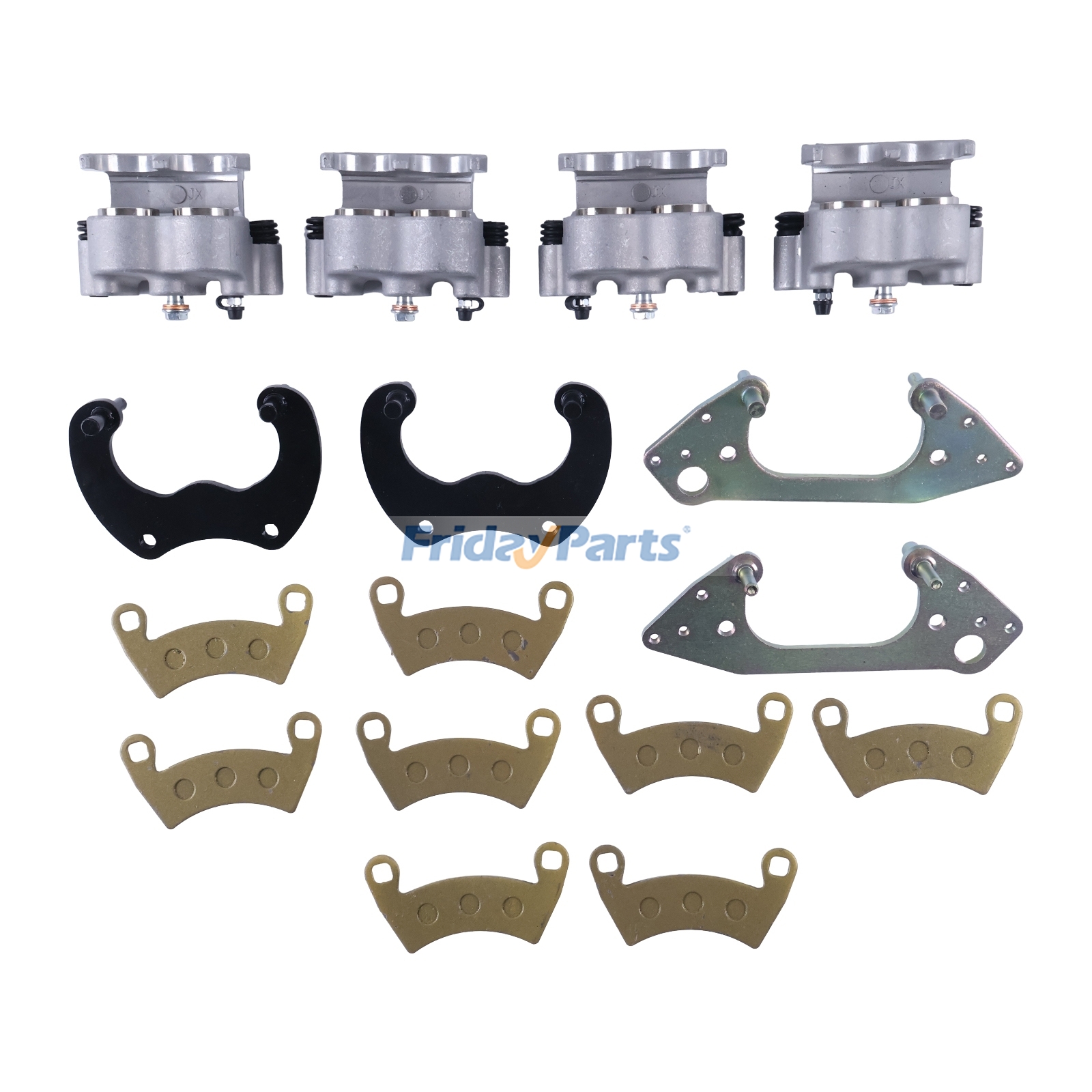 Bremssättel vorne und hinten, alle 4 mit BelägenFür Polaris