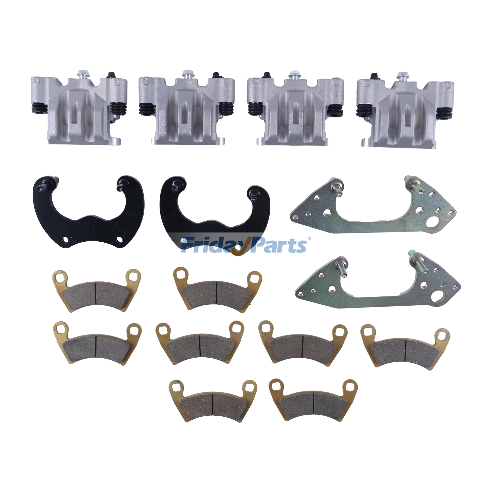 Bremssättel vorne und hinten, alle 4 mit Belägenfür Sport-UTV/ATV