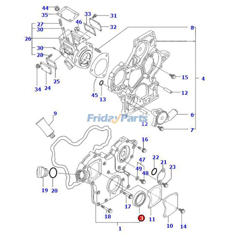 Front Seal 3D68E-3 3D72-2 3D74E-3 For KOMATSU
