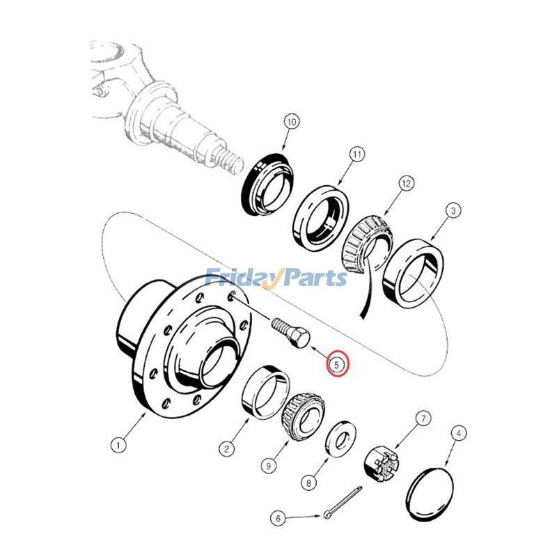 ruページ Front Wheel Bolt 5/8-18 UNF A38208 for New Holland Tractor