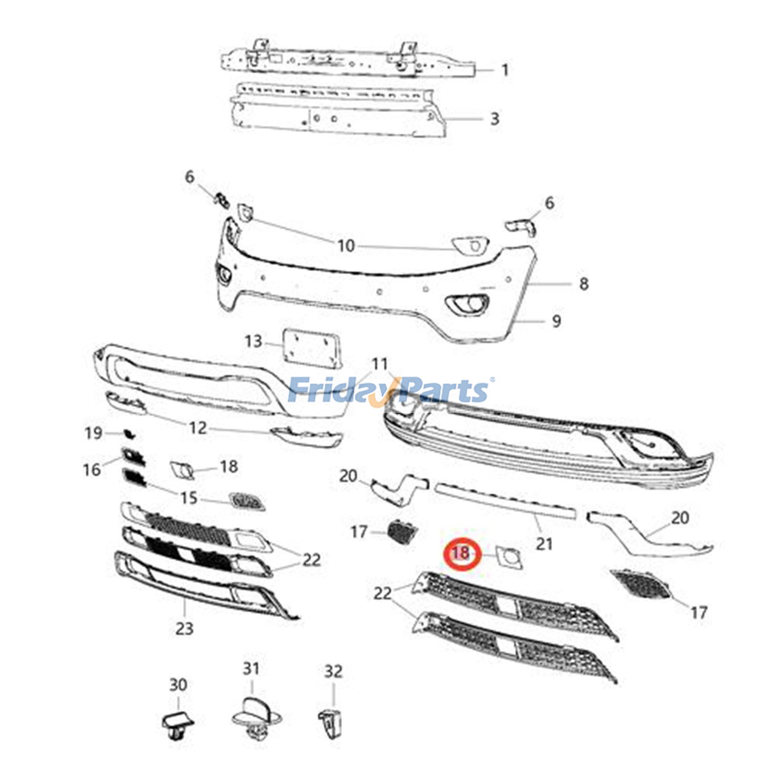 FridayParts Blende für adaptive Geschwindigkeitsregelung