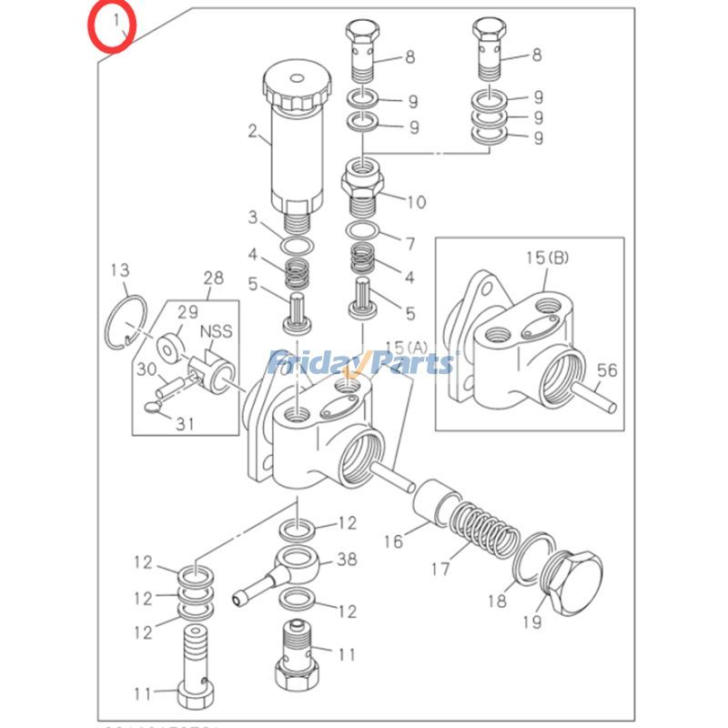 Kraftstoffpumpe für Isuzu Hitachi EX100-2 EX160LC-5 ZX95bei FridayParts kaufen