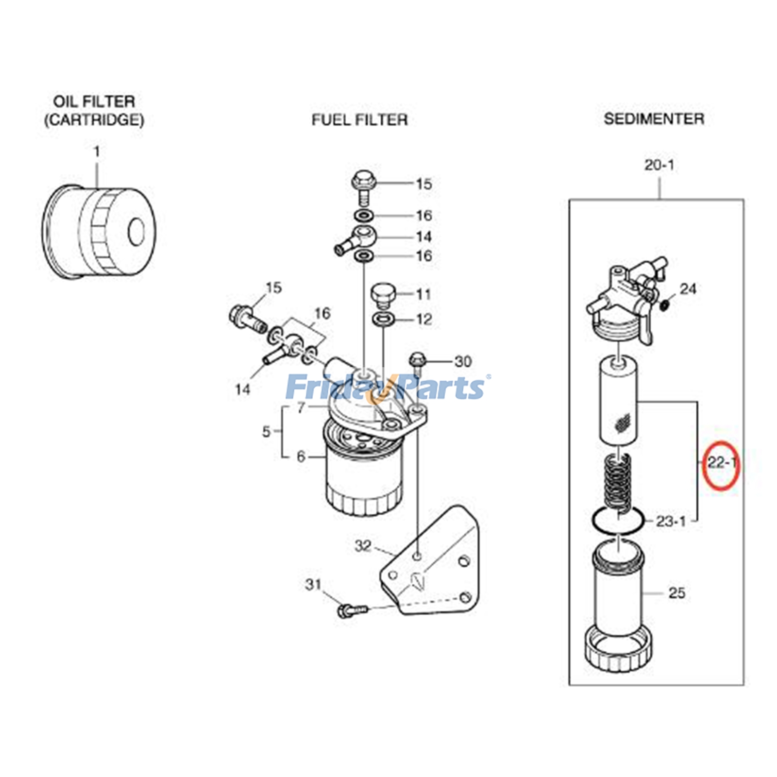 Fuel Filter for Excavator