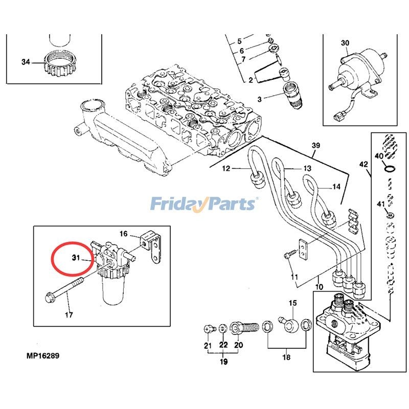 Fuel Filter AM875142 for John Deere Mower F915 2243 2653A 2653