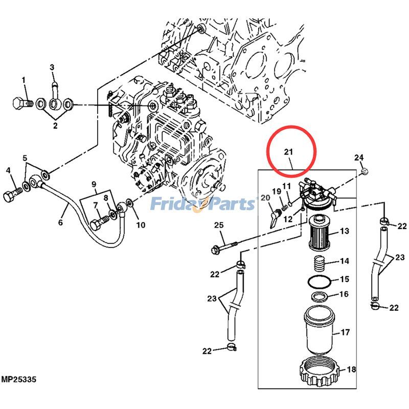 Fuel Filter AM879740 for John Deere Tractor 1600 1620 4500 4510 4600 4610 4700 4710 for less