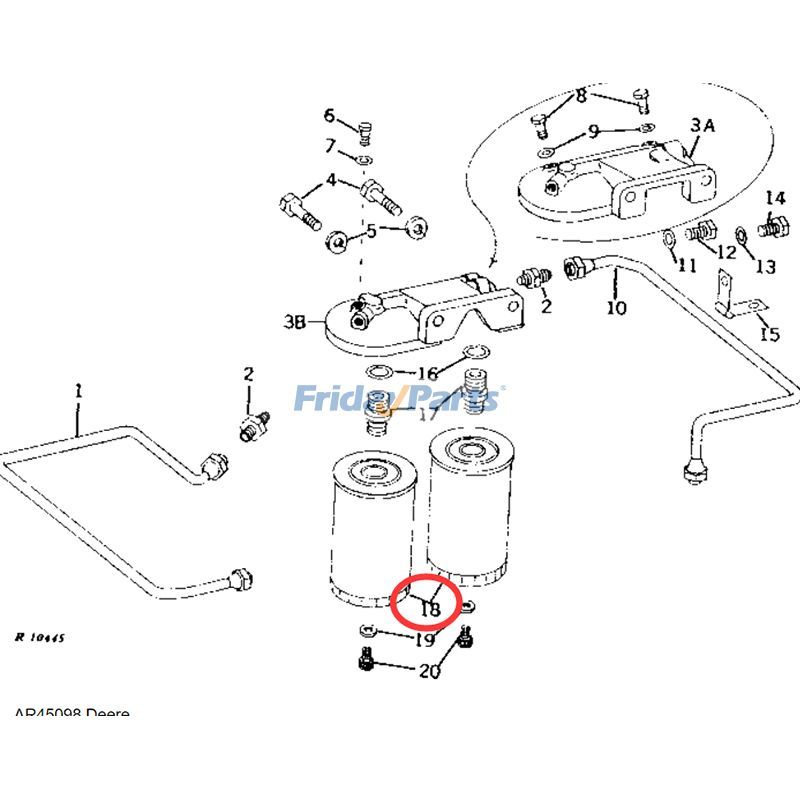 John Deere トラクター 3020 4000 4020 5010 5020 用燃料フィルター AR45098