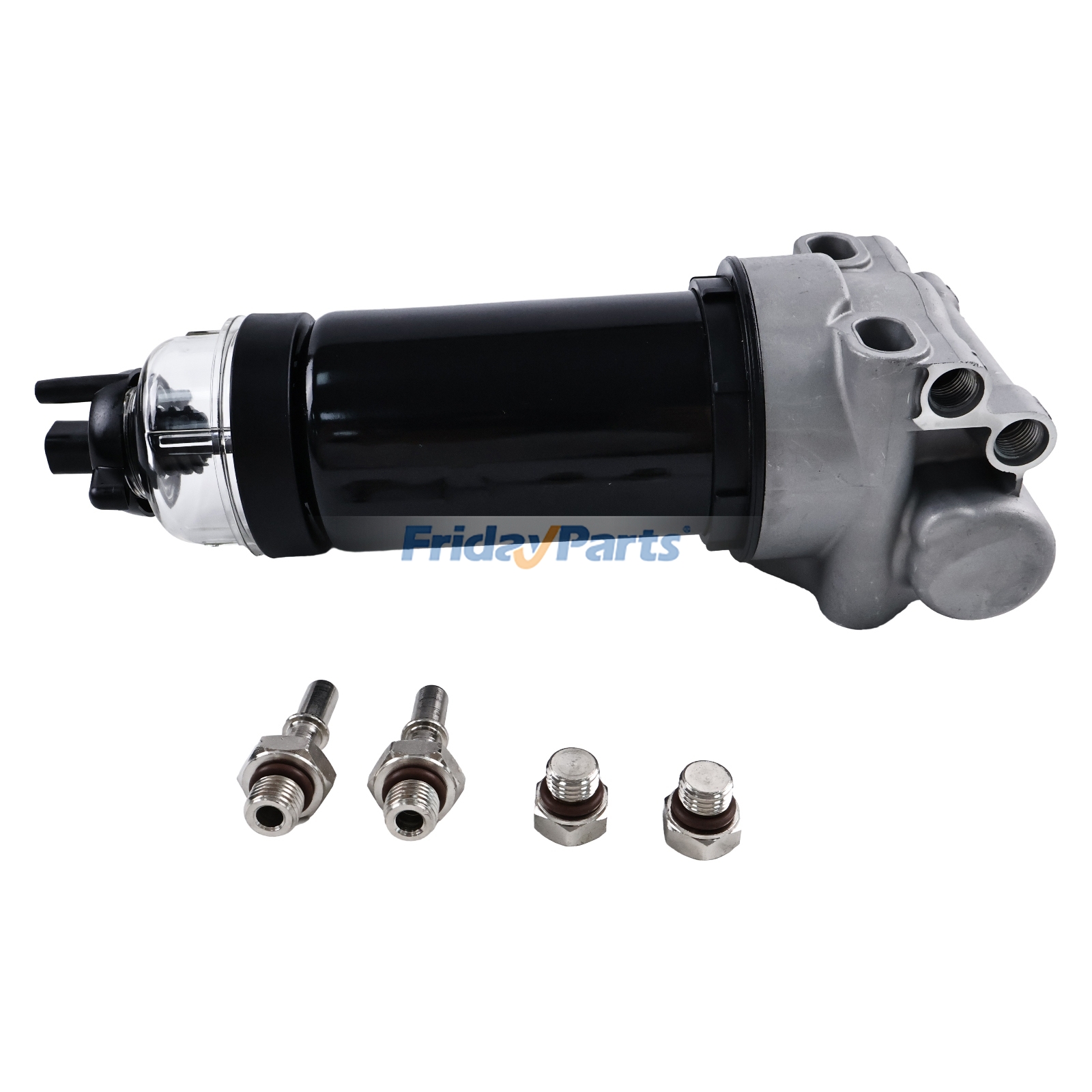 Primary Fuel Filter Assembly with Water In Fuel Sensor RE555988 for John Deere Engine 4045 6068 Loader 310L 310SL 315SL 410L Dozer 701L 710P 750L Tractor 6R250 6R230 6R185
