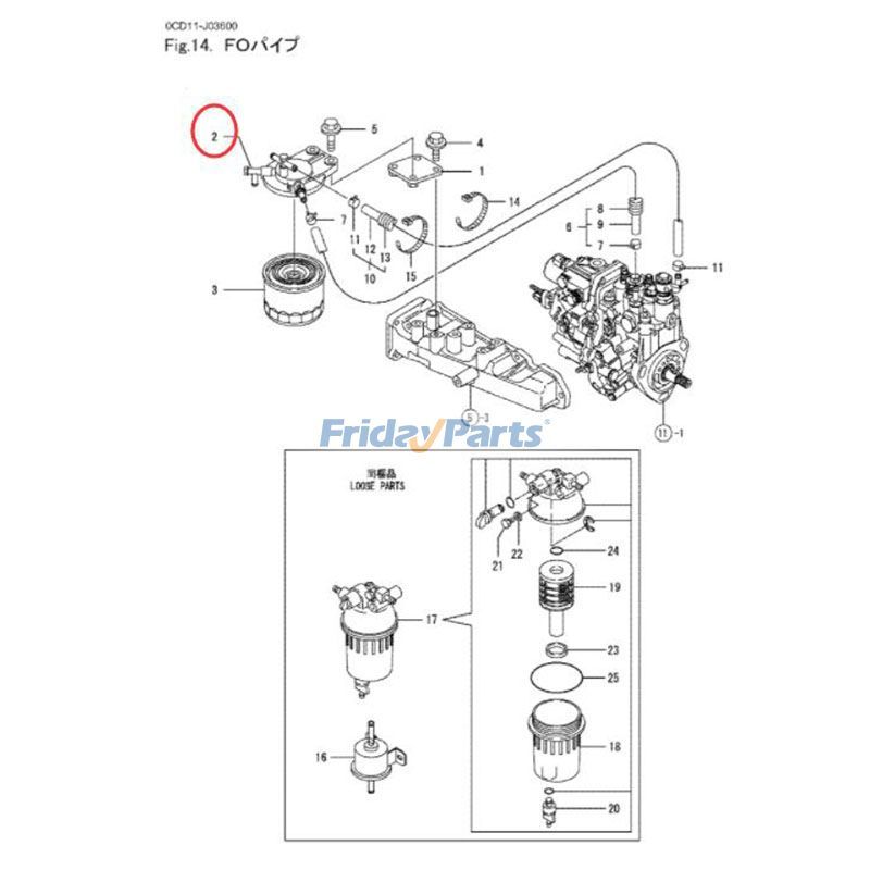 Fuel Filter Bracket 129004-55612 for Hitachi Excavator ZX30U