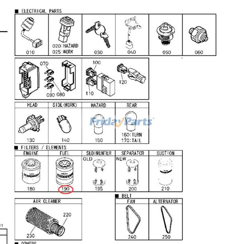 Compra Filtro de combustible HH1G043560 HH1G0-43560 para tractor Kubota M5040 M5140 M6040 M7040 M5040F M5140F M6040F M7040F M5040DT M6040DT M7040DT en Fridayparts