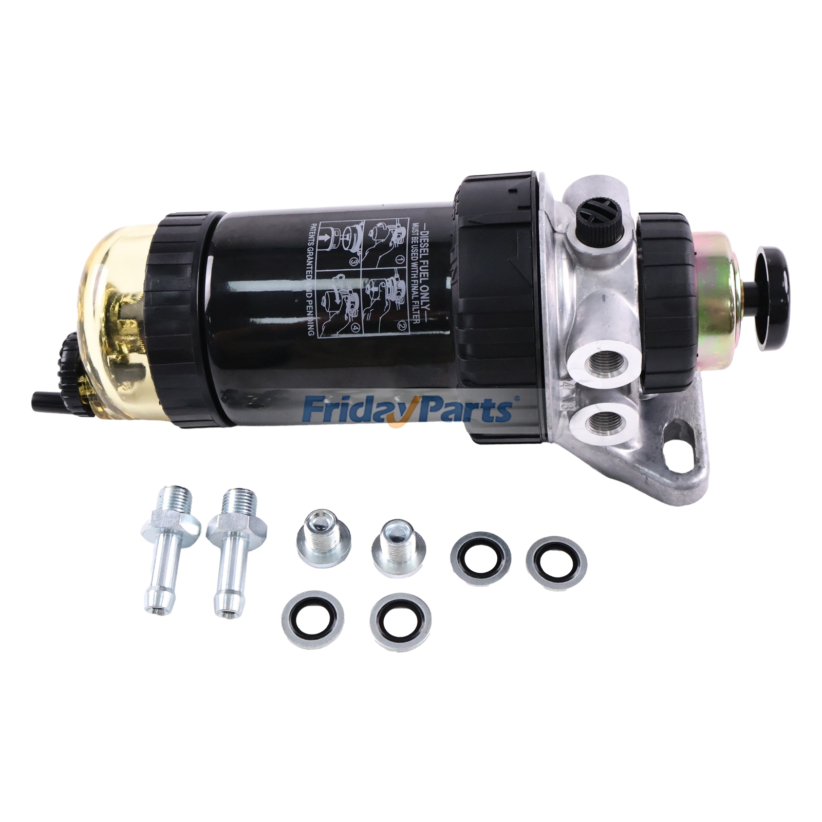 Fuel Filter Assembly RE544394 for John Deere Engine 4045 6068 Loader 210K 310L 320P Tractor 1354 5100E 5115M 6105M 6140D 6170M 6B-1354 6E-140