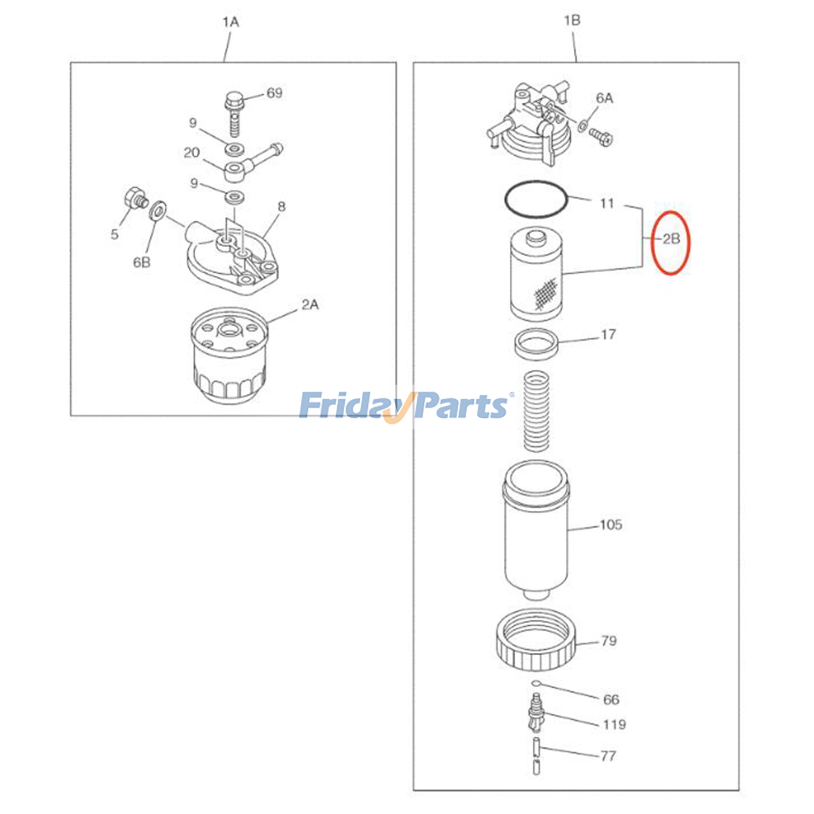 Fuel Filter for Excavator