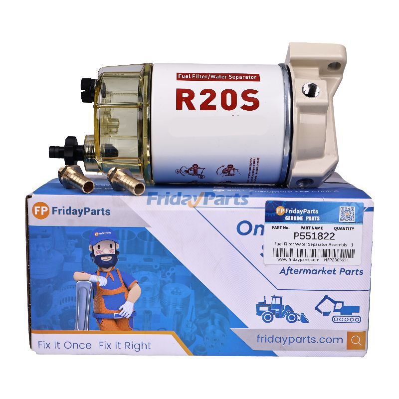 Conjunto separador de agua y filtro de combustible - - Sustituye a Donaldson P551822, Racor R20S, WIX 33776 y Baldwin BF46021O