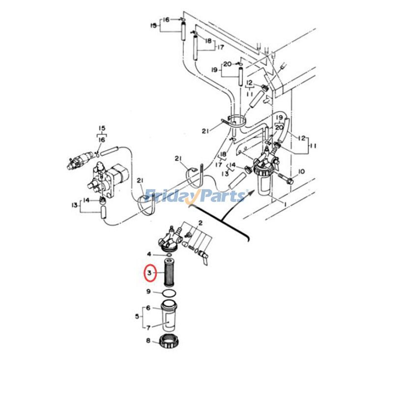 Filtre à carburant YF1-G3134-35-60 pour générateur Yamaha EDL7000SE EDL11000SE EDL11000SD EDL7000SDE