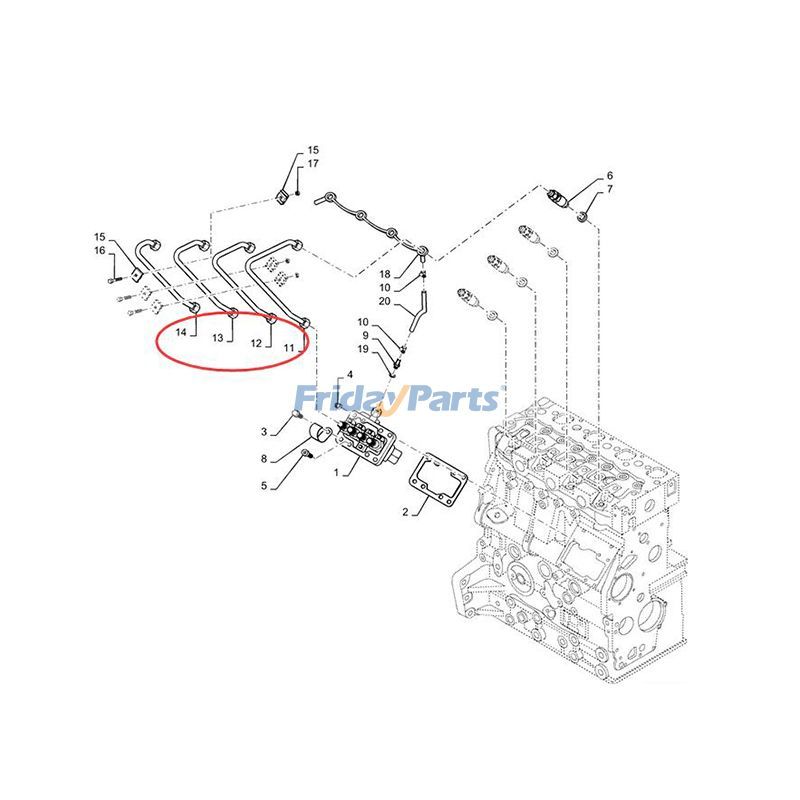Fuel Injection Line Set 131501050 for Engine,Loader,Tractor
