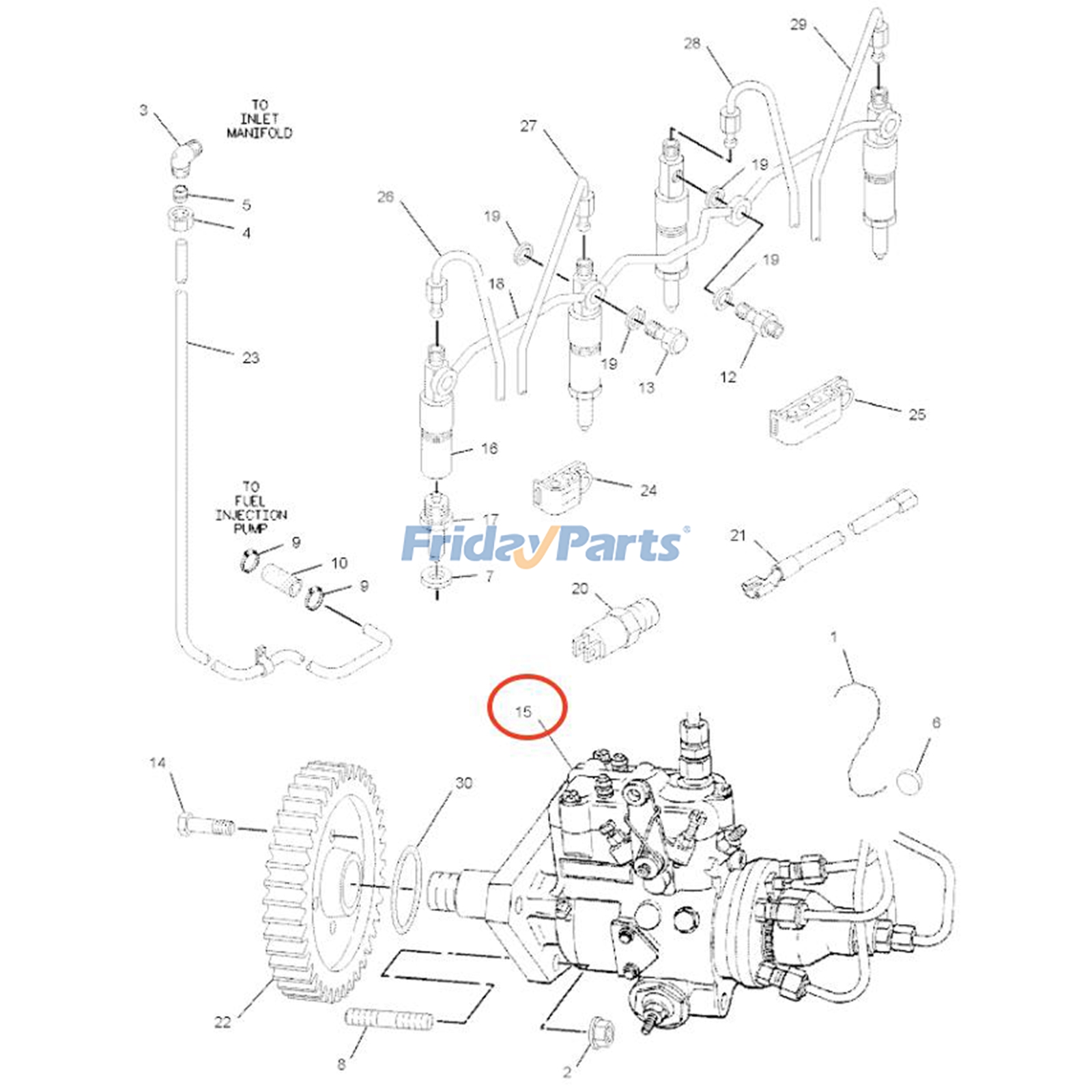 Pompe d'injection de carburant 149-5459 pour moteur Caterpillar CAT 3054, chariot télescopique TH103, TH62, TH63, compacteur CB-534C, CP-433CpourPour CAT