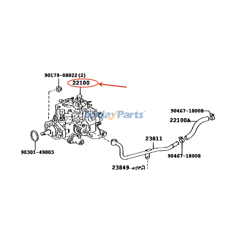 Bomba de inyección de combustible 22100-1C260 para Toyota Bus Coaster Para Denso,Para Toyota