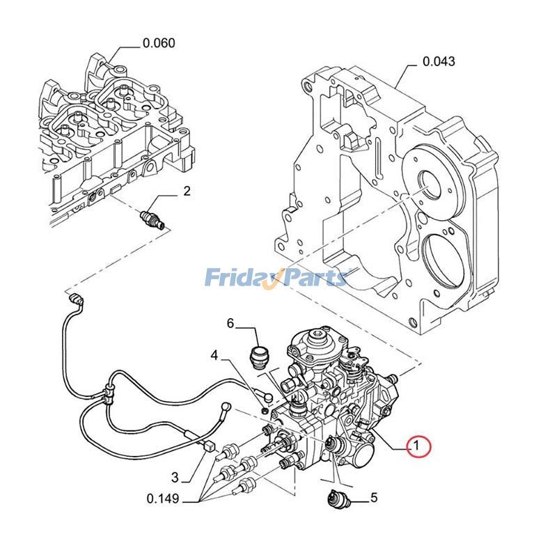 Pompe d'injection de carburant 2852046 pour chargeuse-pelleteuse New Holland B95 B95LR B95TC LB75.B M357 M427 chariot télescopique LM415A LM435A LM445A