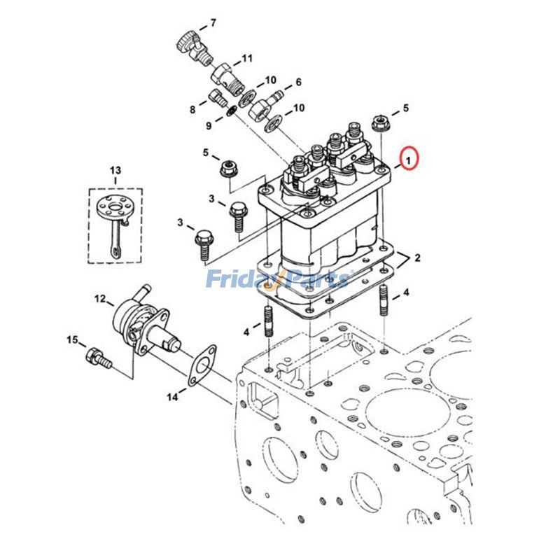Bomba de inyección de combustible 7021764 para excavadora Bobcat 331 334 335 E42 E45, cargadora S130 S150 S175 S510 S530 T110 T140 para Excavadora,Pala cargadora