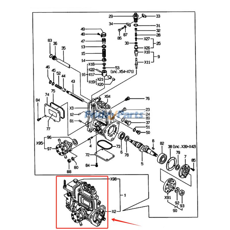 Bomba de inyección de combustible 729130-51450 para motor Yanmar 3TNE88-EAMM 